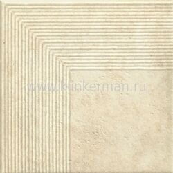 Ступень угловая Scandiano Beige структурная 30х30